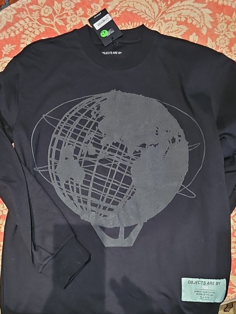 Objects Are By  Gothman Black Graphic Globe Tshirt